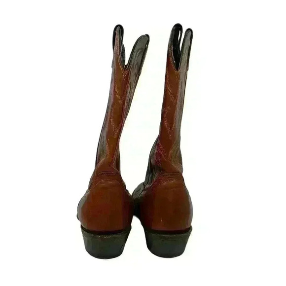 Santa Fe Boot Co. Cowboy Boots Tan Brown Leather Men 8.5D - Picture 5 of 8